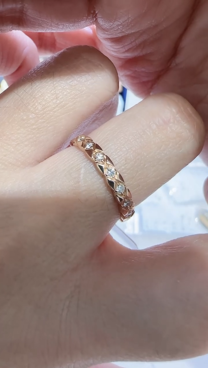 【闪购商品】天然钻石戒指/指环18K金镶嵌戒指17号