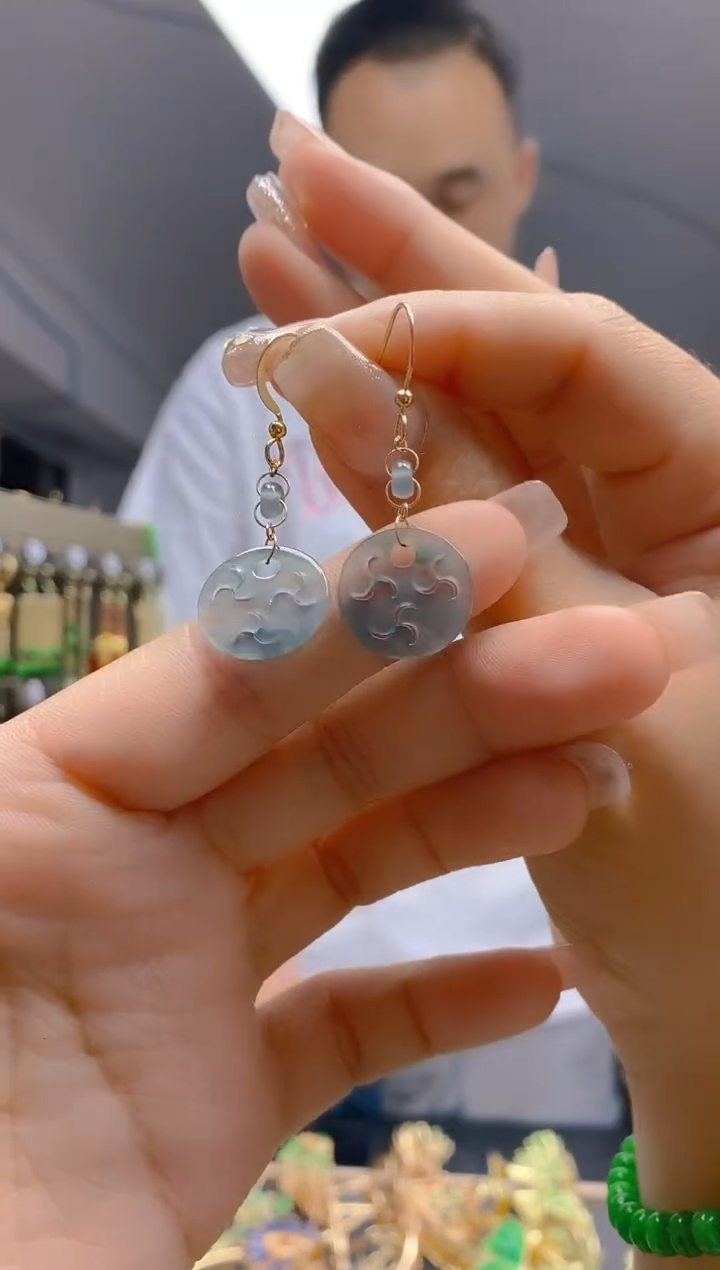 【闪购商品】翡翠耳饰合金126翡翠耳钩