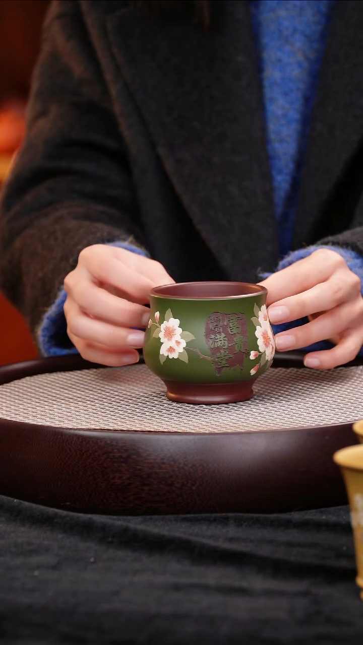 茶壶紫砂宜兴紫砂富贵满堂杯