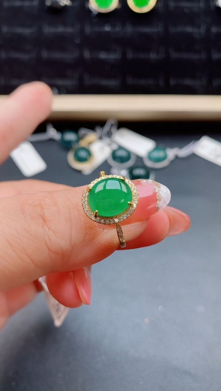 【闪购商品】翡翠戒指银S925镶嵌121152