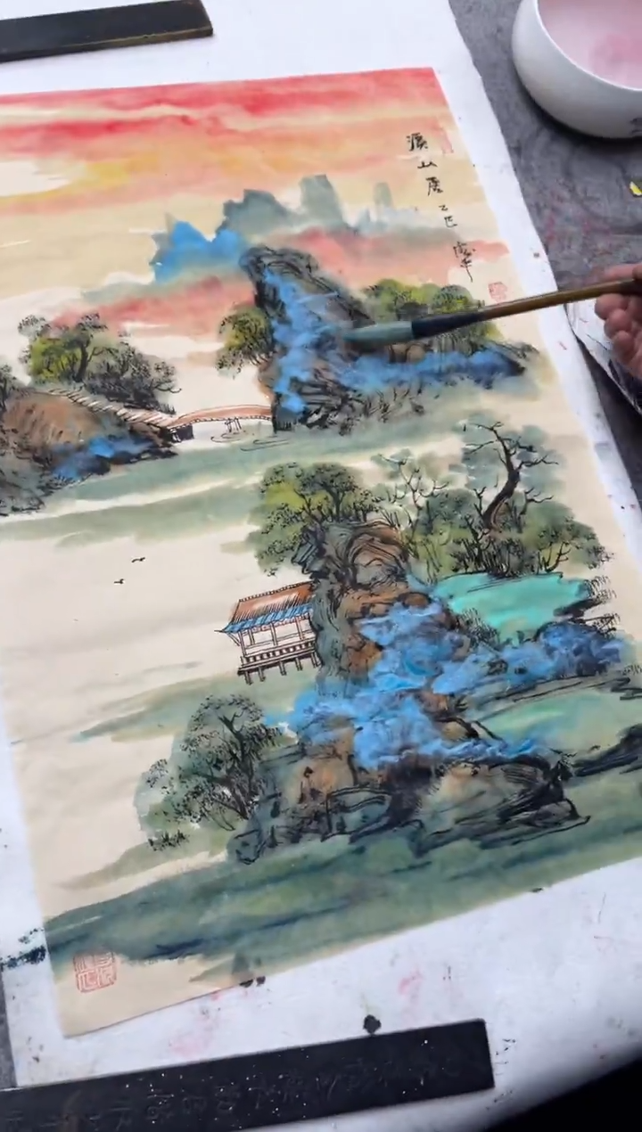 国画黄德中老师开三