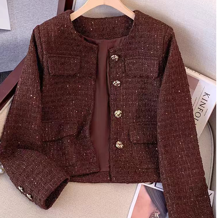 810#小香风短外套名媛气质女秋冬2024新款爆款女士高级感西装上衣