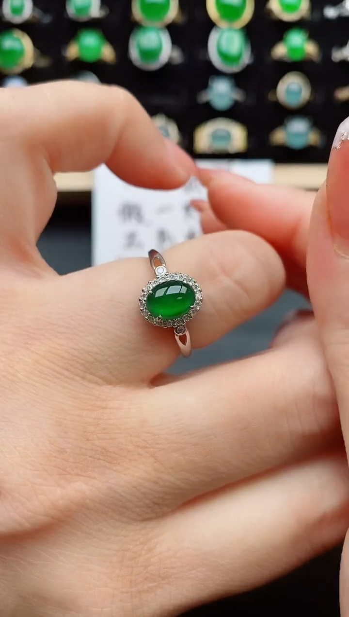 【闪购商品】翡翠戒指银S925镶嵌21212