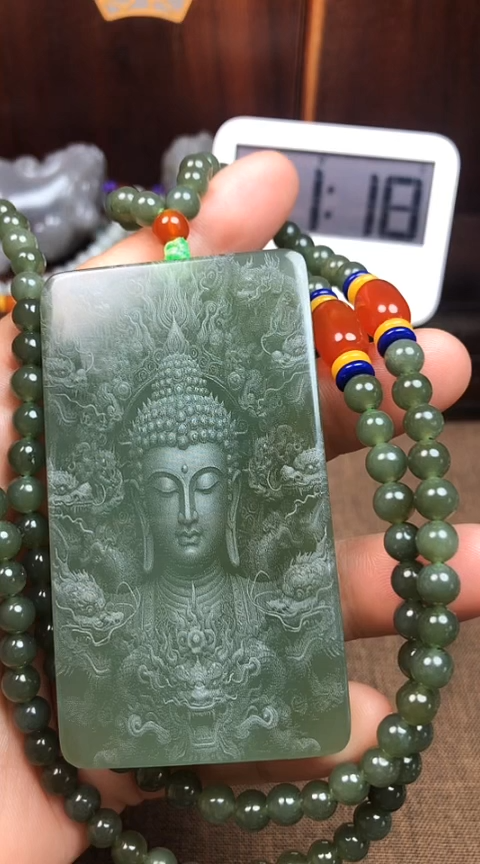 【闪购商品】和田玉未镶嵌颈饰 万事如意王