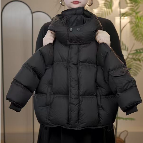 【栗子】2025款儿童韩版双倍充绒加厚连帽白鸭绒羽绒服8017