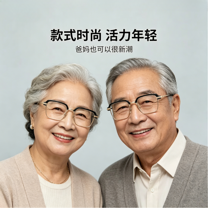 时尚显年轻高端中老年男女通用镜商品图