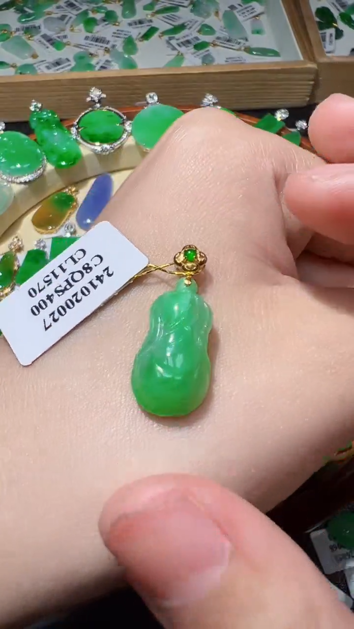【闪购商品】翡翠挂件18K金镶嵌我