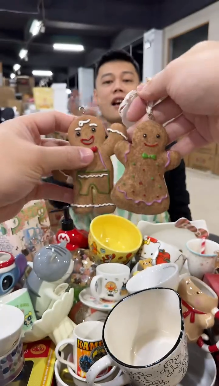 瓷片姜饼人挂件冰箱贴2件套