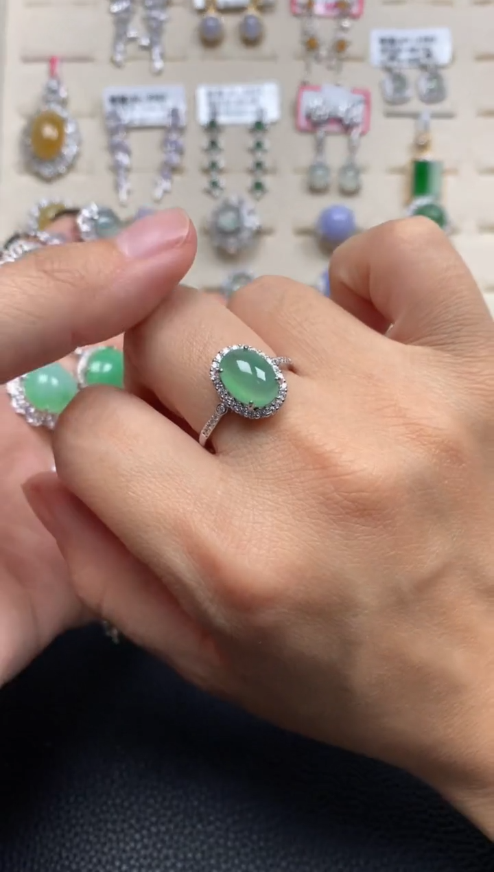 【闪购商品】翡翠戒指银S925镶嵌111111