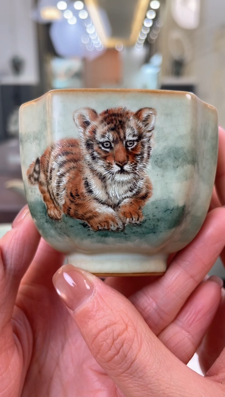 【闪购商品】周泽堂余秀华老师手绘，一品杯（生肖 虎）