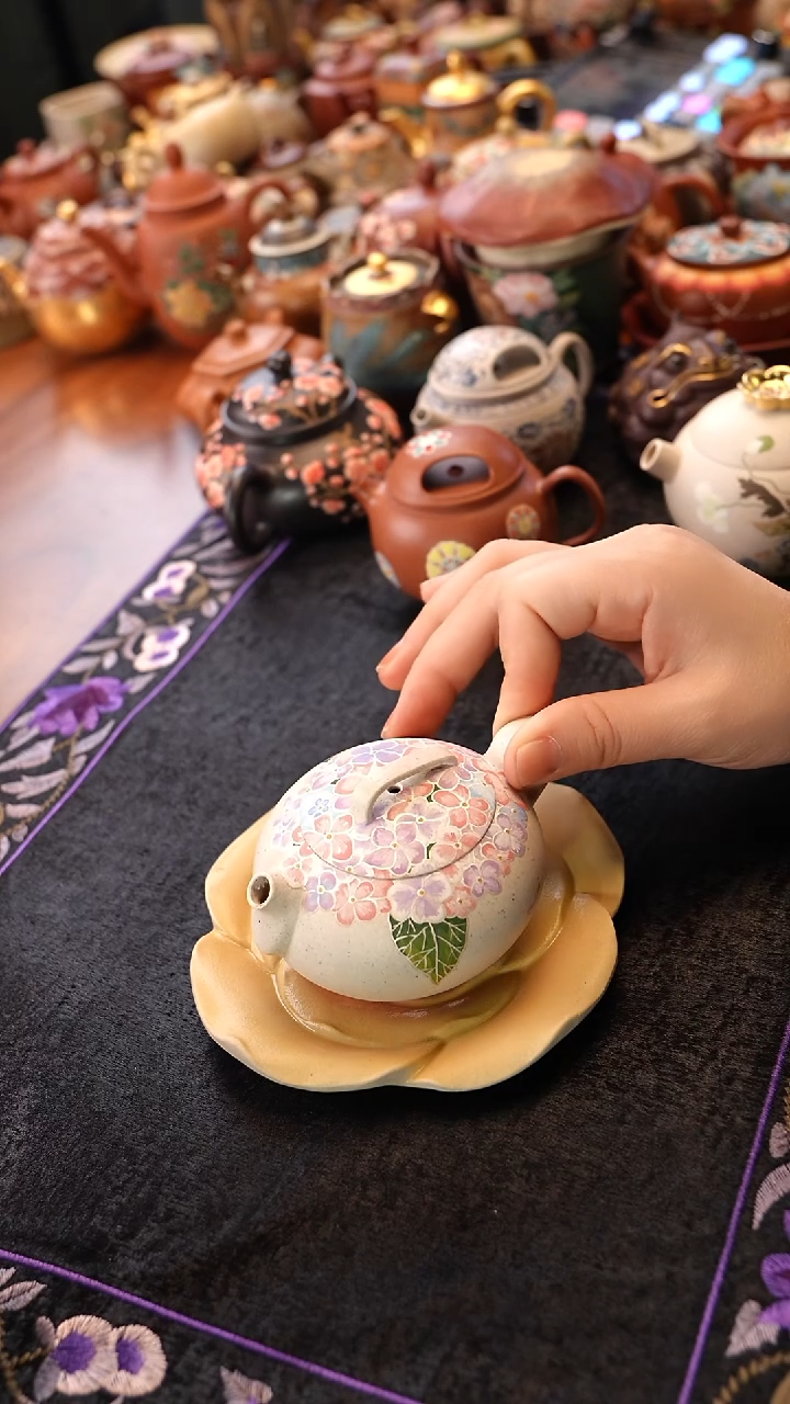 茶壶紫砂珐琅摇摇壶