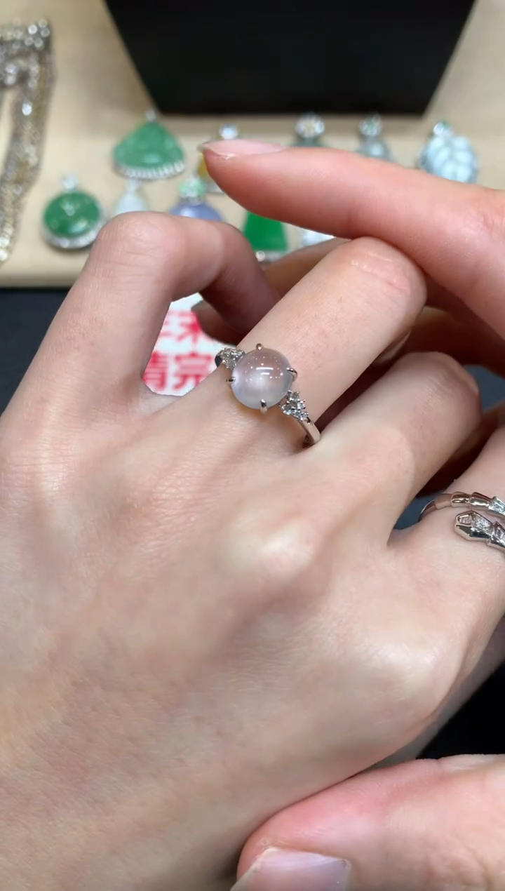 【闪购商品】翡翠戒指18K金镶嵌蛋面【无服务费】