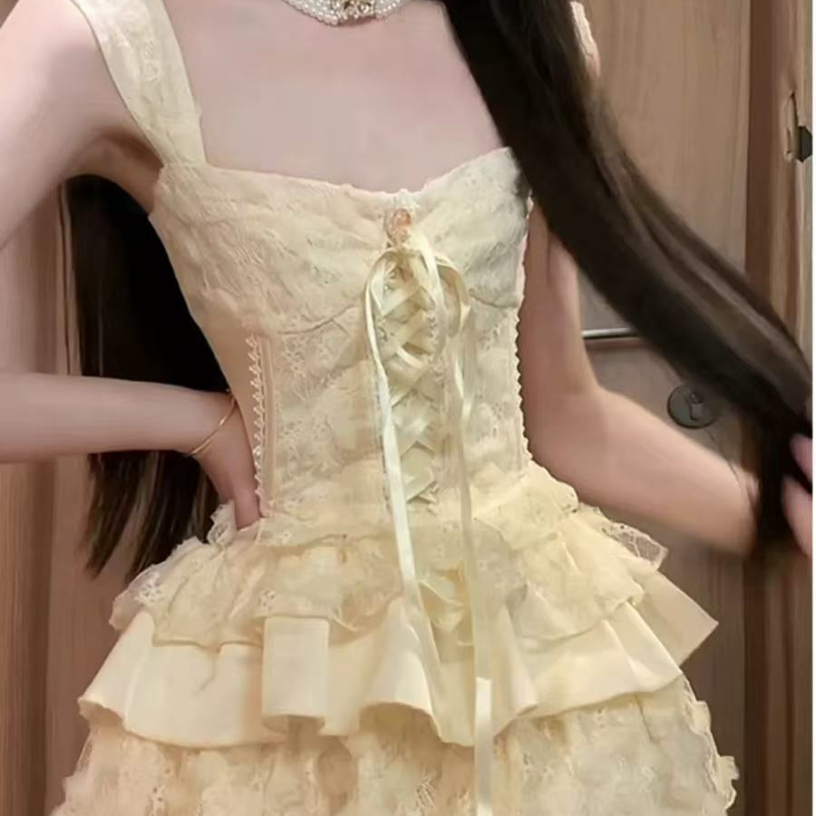 【A901-A1000】【瑶吉女装以直播间为准】少女风纯欲风仙女风短裙收腰