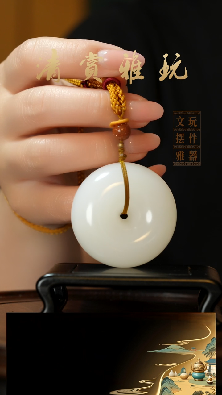 玉《平安扣》手把件摆件