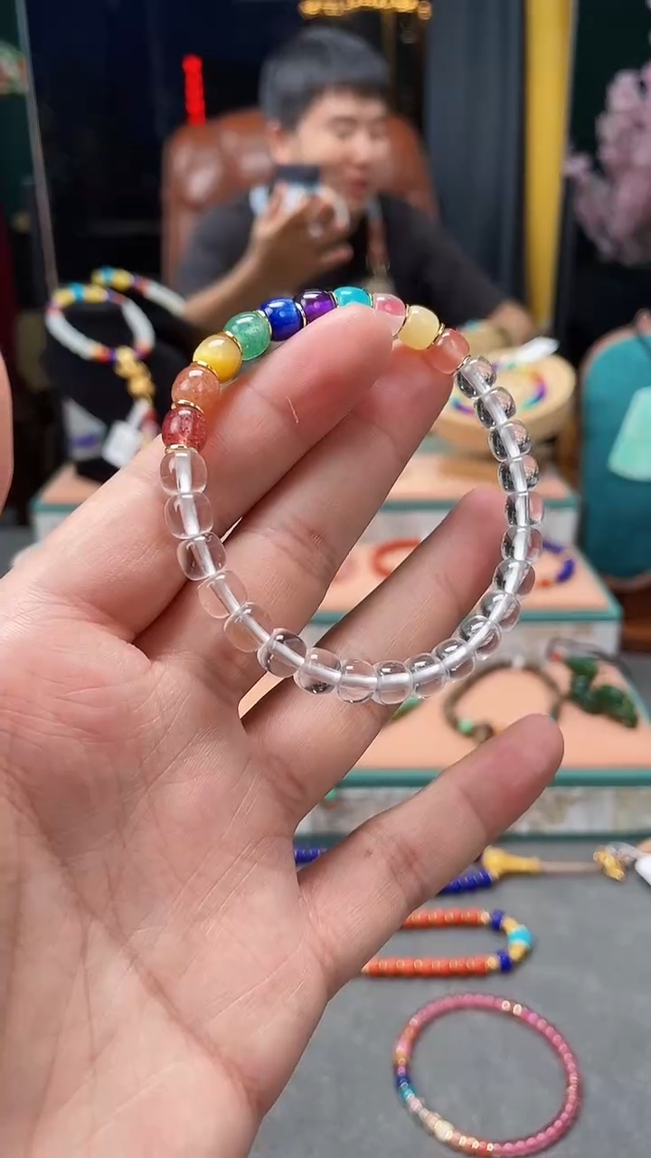 水晶手串未镶嵌天然手工搭配手串