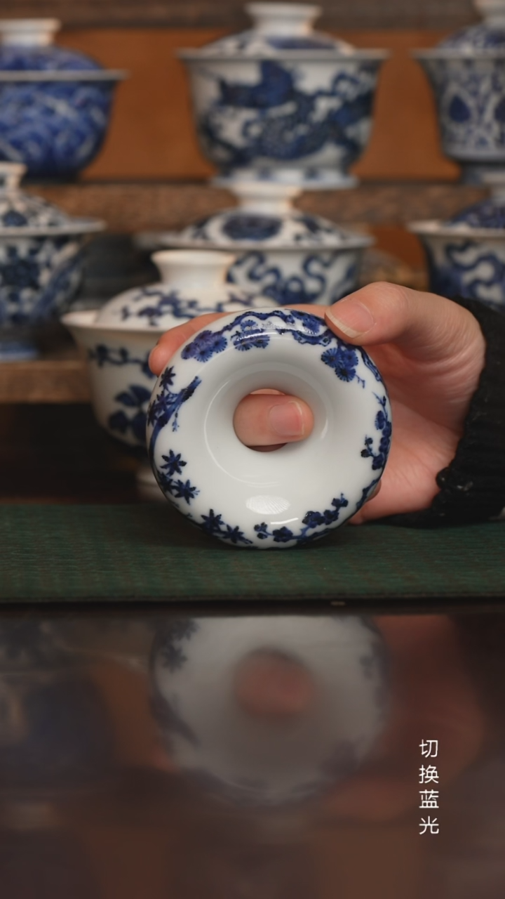 松风馆藏仿明青花松竹梅盖置