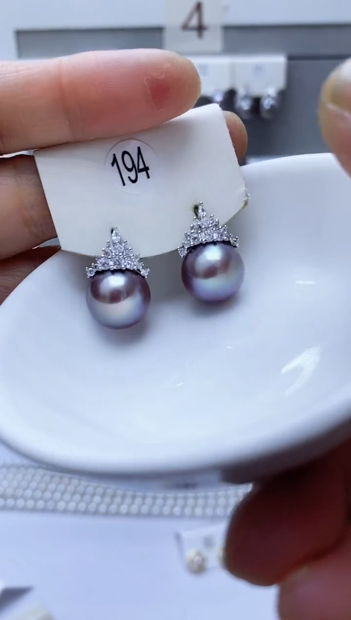 【闪购商品】淡水珍珠耳饰银S925镶嵌194