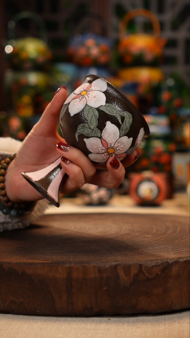 紫砂油画手绘釉下彩