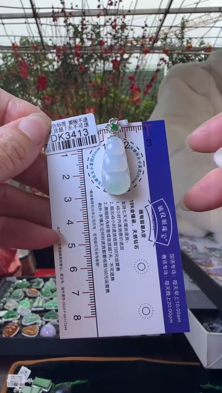 【闪购商品】翡翠颈饰18K金镶嵌DK3413冰豆豆