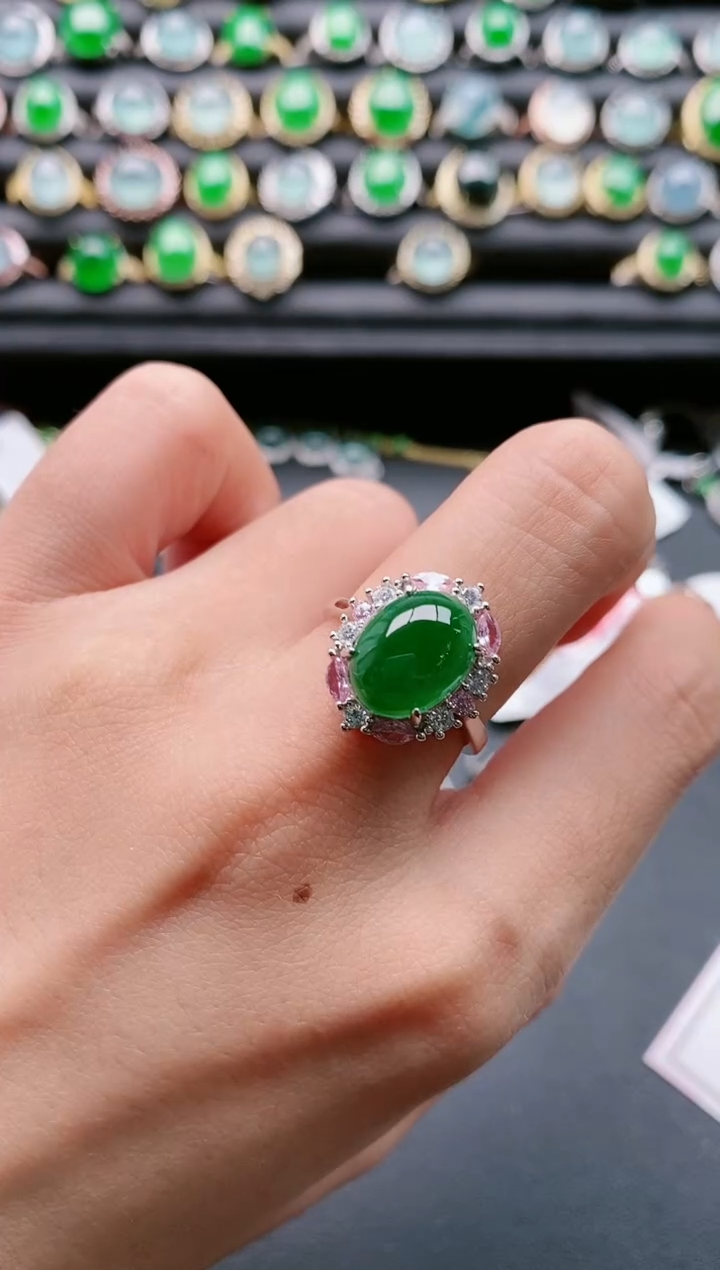 【闪购商品】翡翠戒指银S925镶嵌1111111