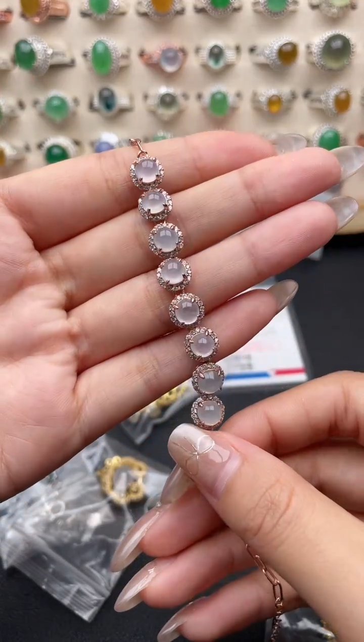 【闪购商品】翡翠银S925镶嵌戒指一物一证一礼盒