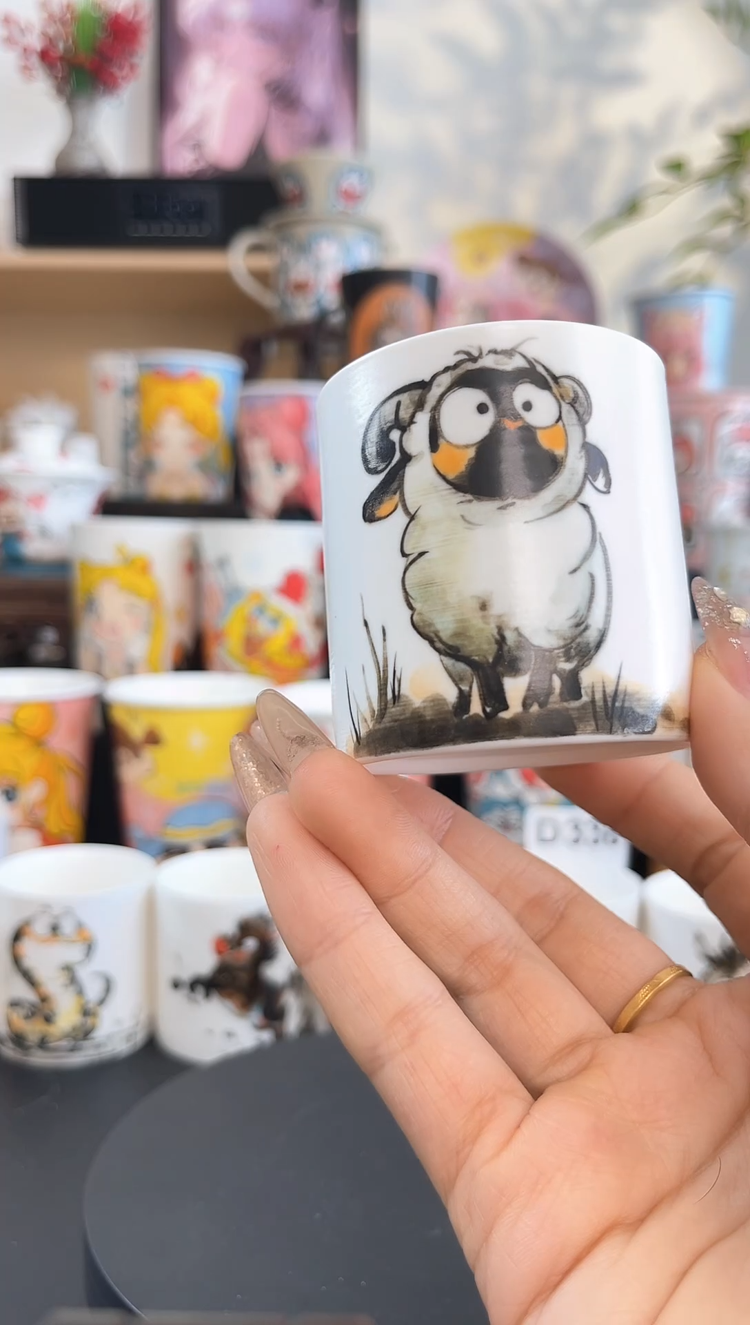 【闪购商品】摆件手工手绘陶瓷小杯杯