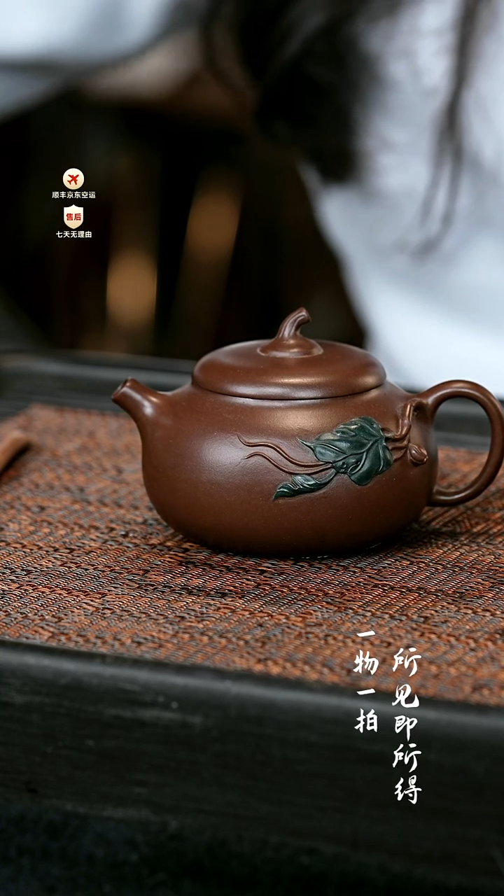 茶壶紫砂福瓜壶 一物见春