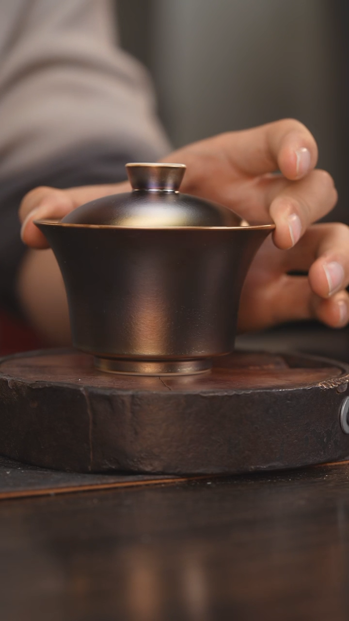 【闪购商品】杯140柴房陶瓷柴烧 窑宝马蹄盖碗
