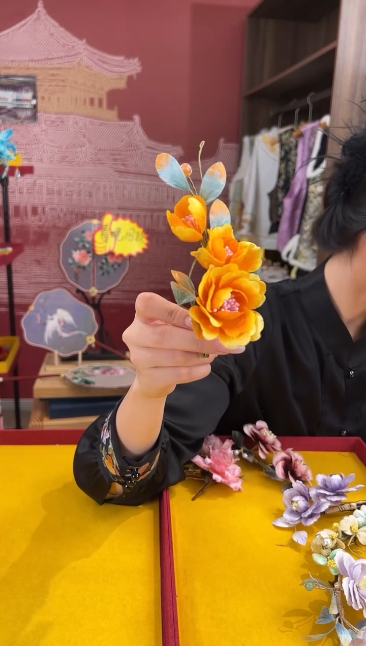 【闪购商品】刺绣非遗绒花（发饰）