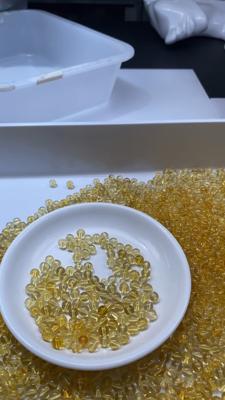 颈饰未镶嵌水晶w127全净体黄水晶6mm*10颗