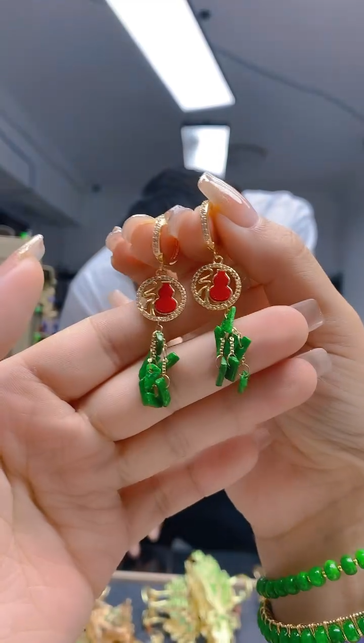 【闪购商品】翡翠耳饰合金271翡翠耳包