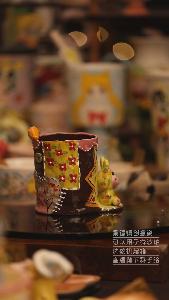 陶瓷景德镇可爱陶瓷釉下彩绘设计师款