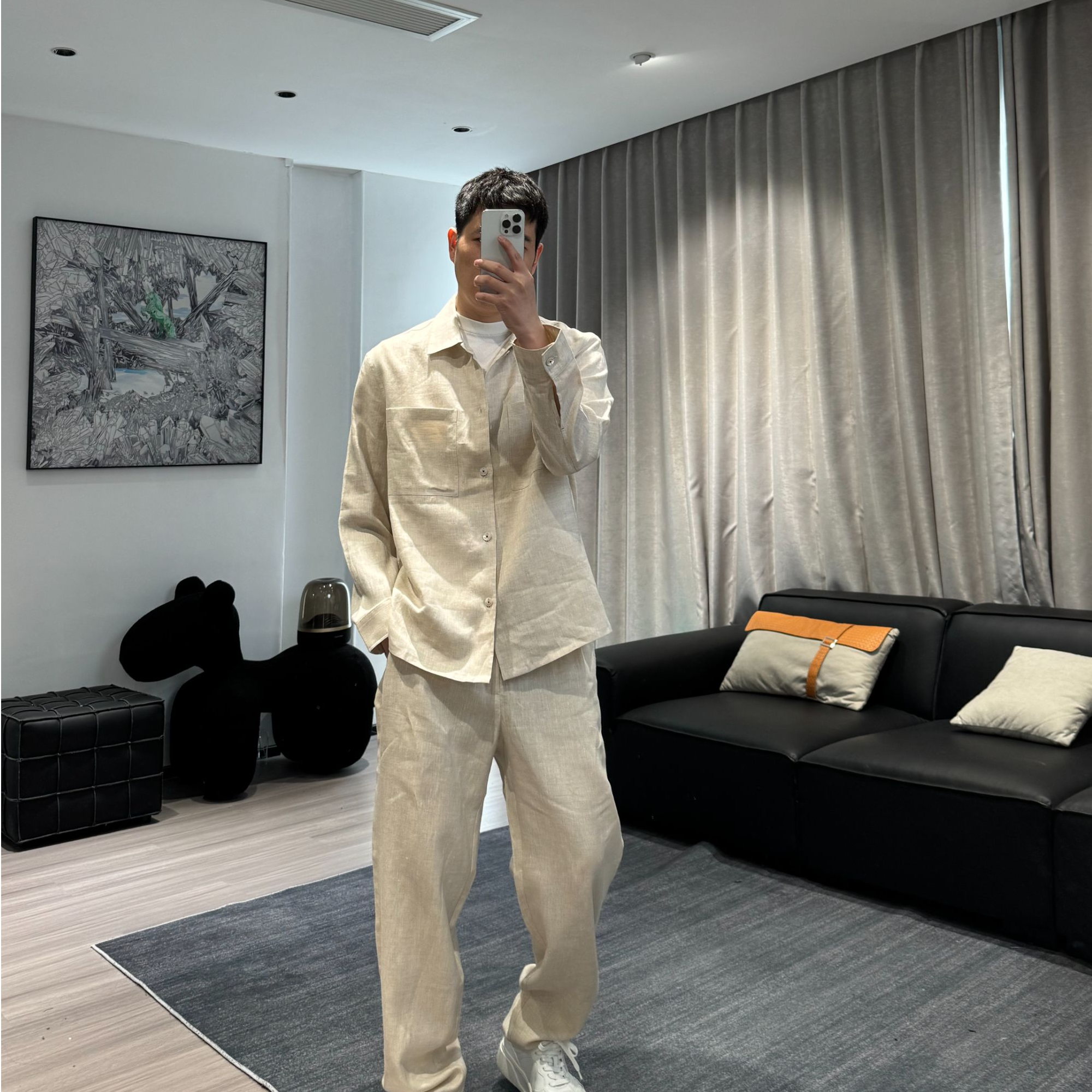 DIKALO FERRE/迪卡里奥 费雷D51TZ917春夏必备亚麻休闲套装