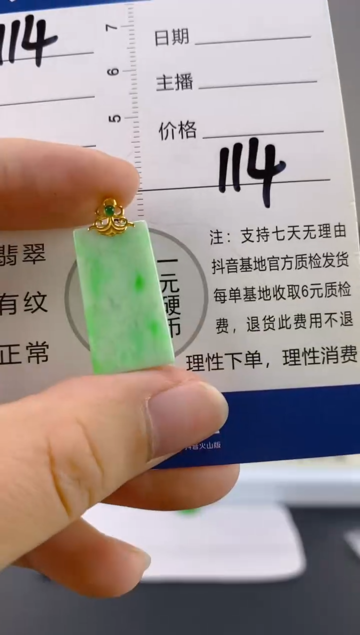 【闪购商品】翡翠颈饰18K金镶嵌天然A货翡翠   114