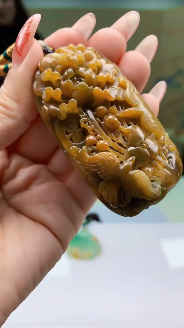 【闪购商品】定制翡翠未镶嵌4829ty-毛货挂件61