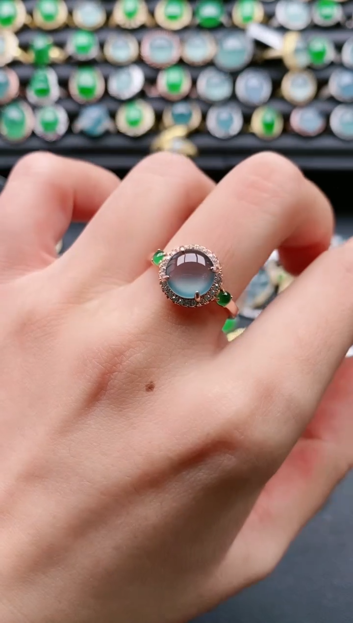 【闪购商品】翡翠戒指银S925镶嵌111111