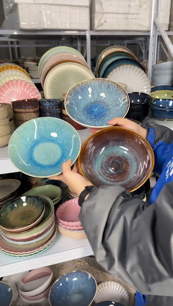 陶瓷外贸尾货瑕疵满20包邮X3菜碗组合