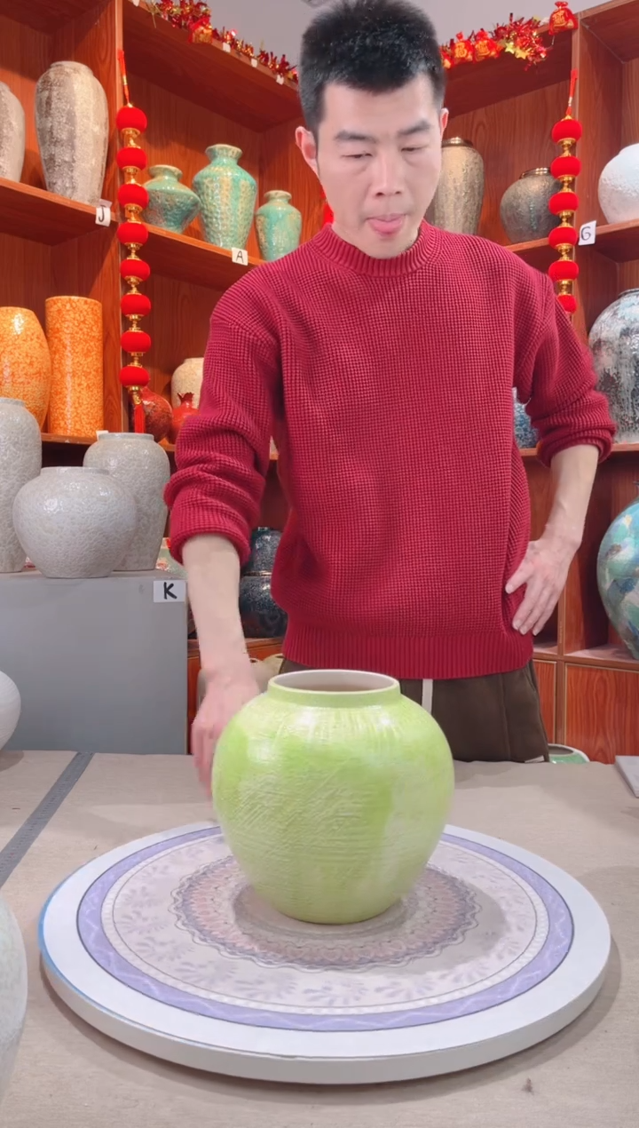 【闪购商品】瓶苹果绿 小号 陶瓷花瓶 无花 微瑕 
