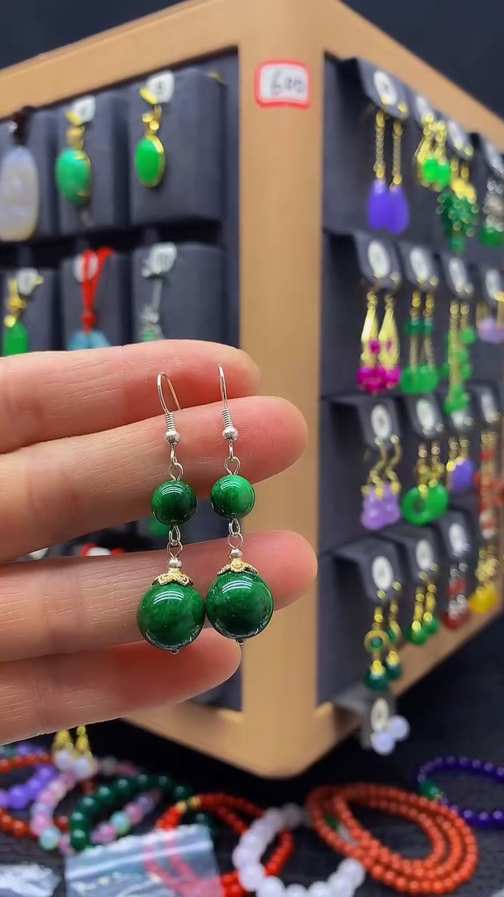 【闪购商品】玛瑙/玉髓耳环银S925镶嵌耳坠