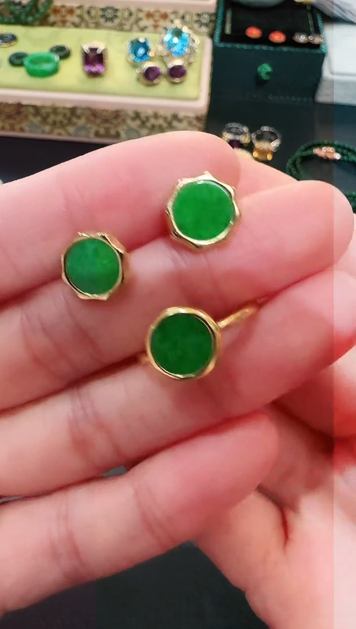 【闪购商品】翡翠颈饰银S925镶嵌套装