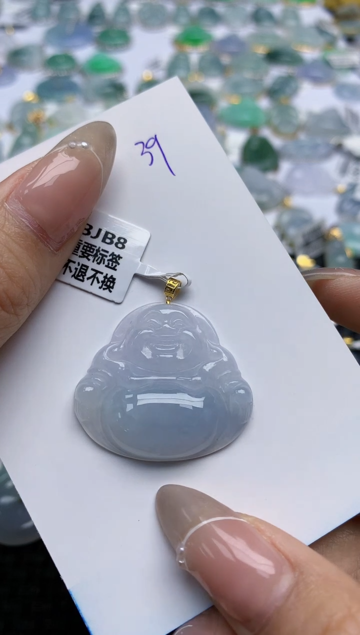 【闪购商品】翡翠颈饰18K金镶嵌天然翡翠A货