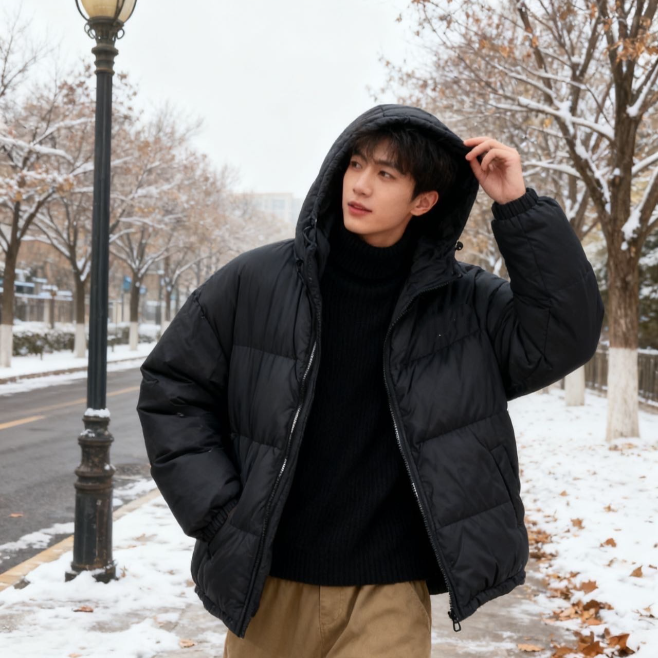 8983789高端专享老林家青少年冬款羽绒服黑色（靠谱）