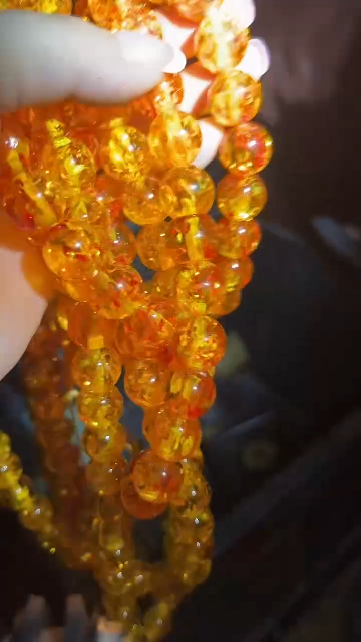 未镶嵌颈饰琥珀琥珀长串.1条.黄