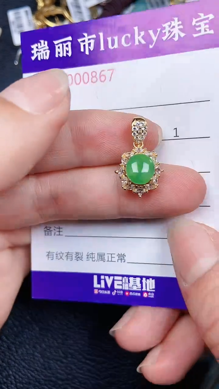 颈饰银S925镶嵌翡翠0867