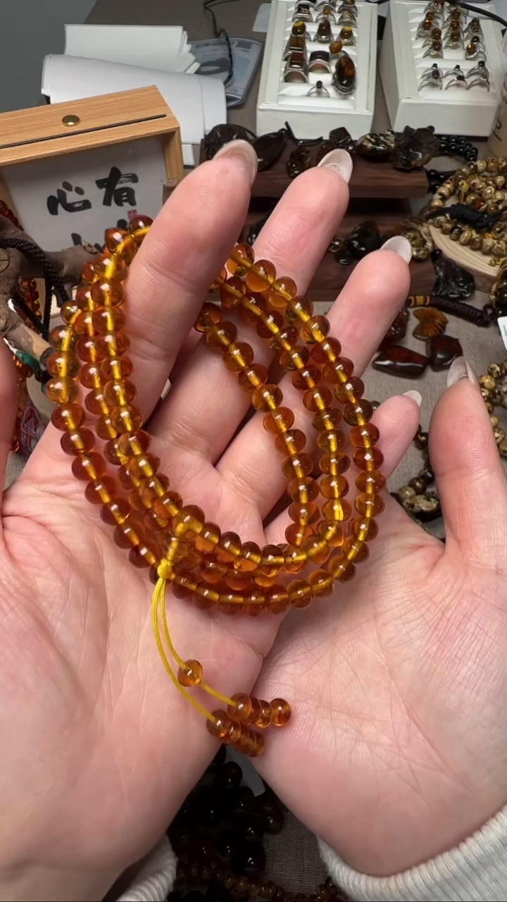 【闪购商品】琥珀手链未镶嵌抚顺琥珀6mm好二级项链