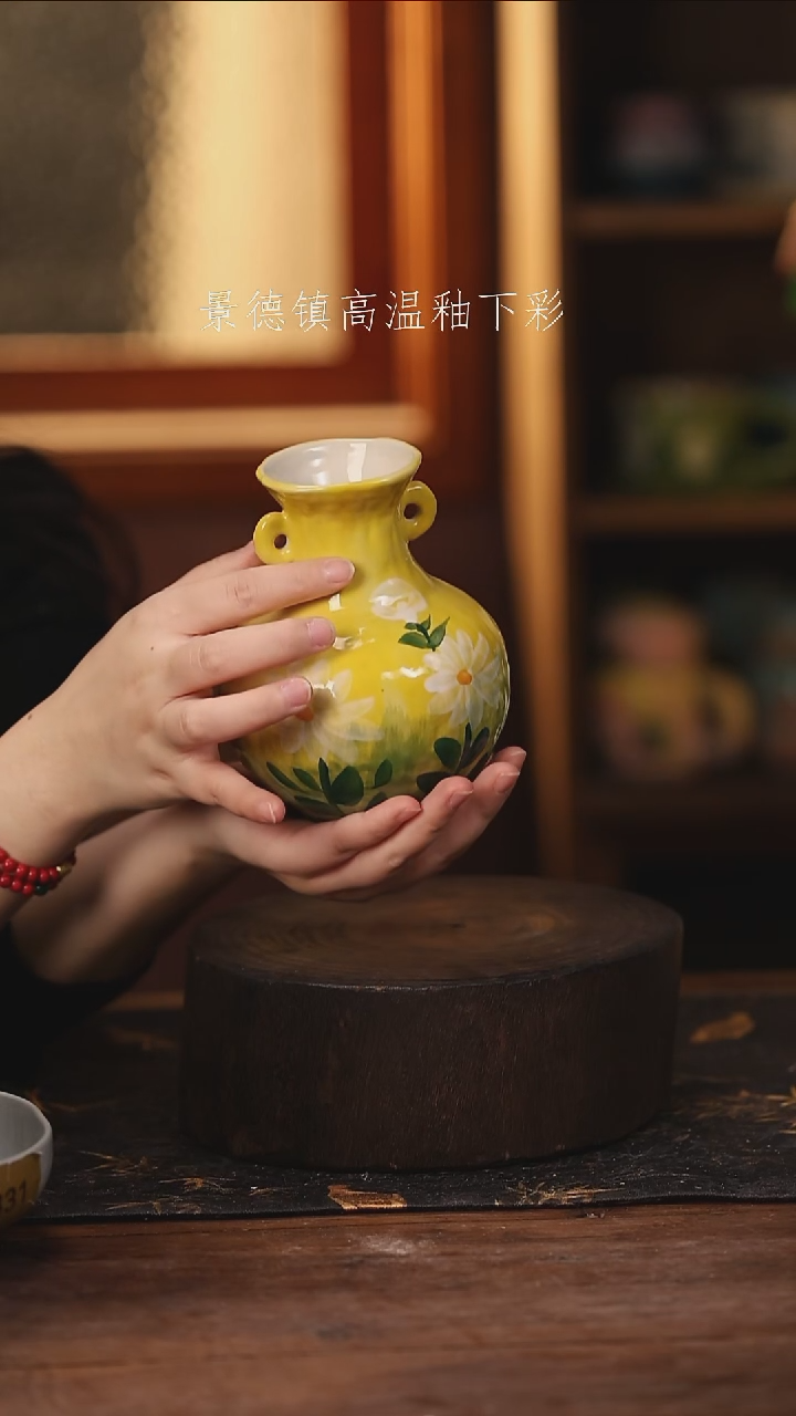 陶瓷景德镇高温釉下手绘陶瓷@L611@