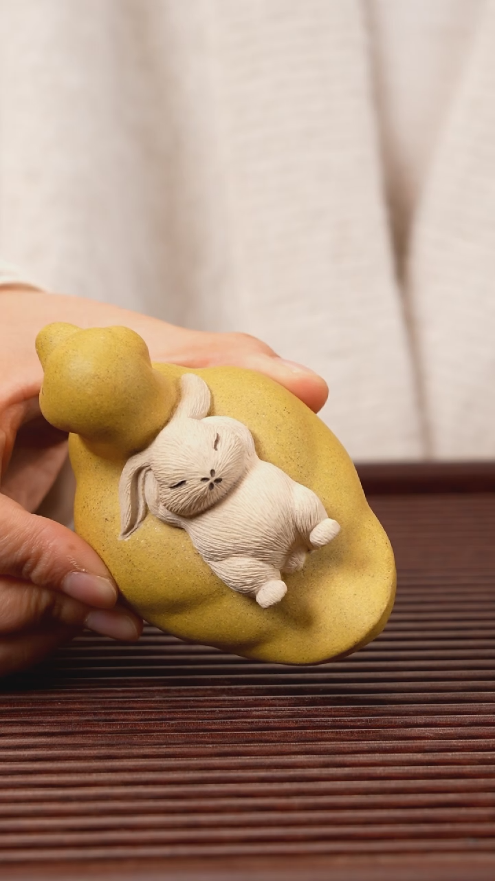 【闪购商品】紫砂茶宠躺平兔，