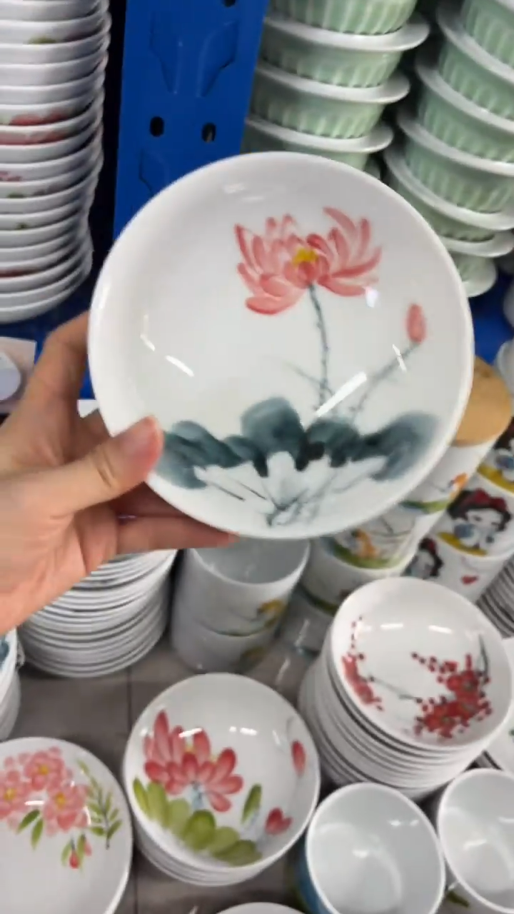 瓷片景德镇高温釉中彩-小胖碗7