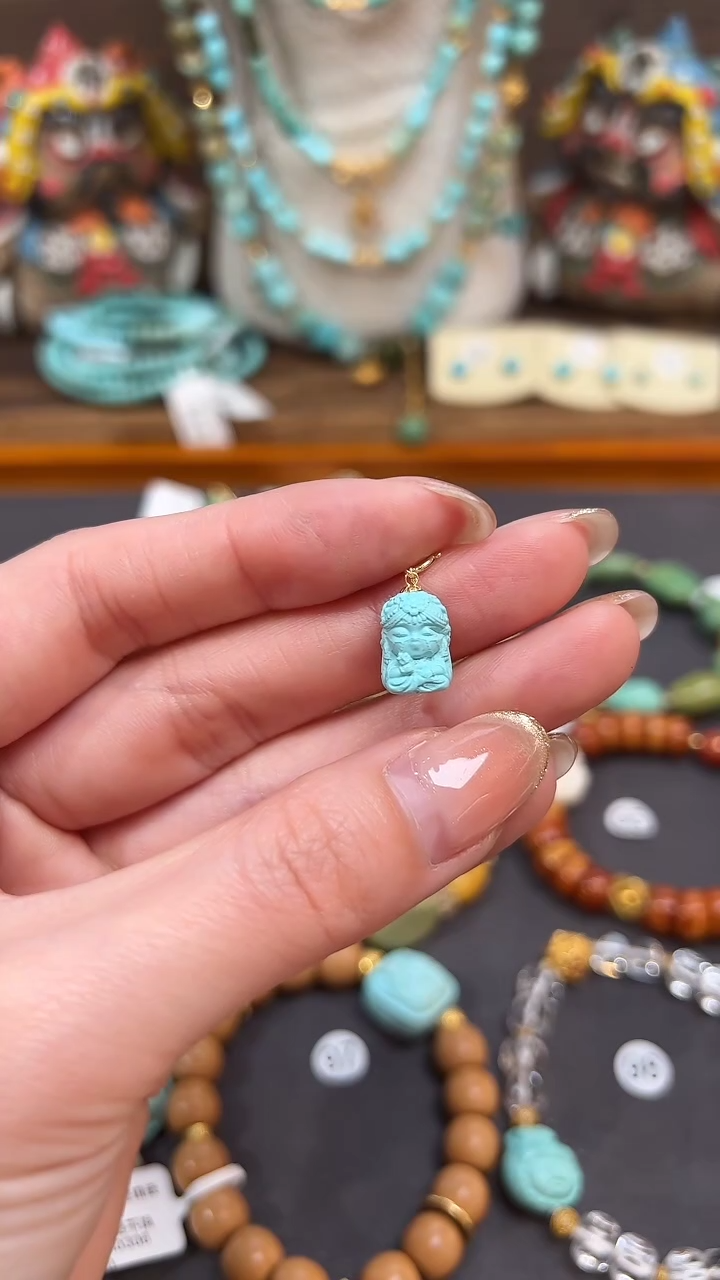 【闪购商品】绿松石18K金镶嵌提溜绿松石提溜