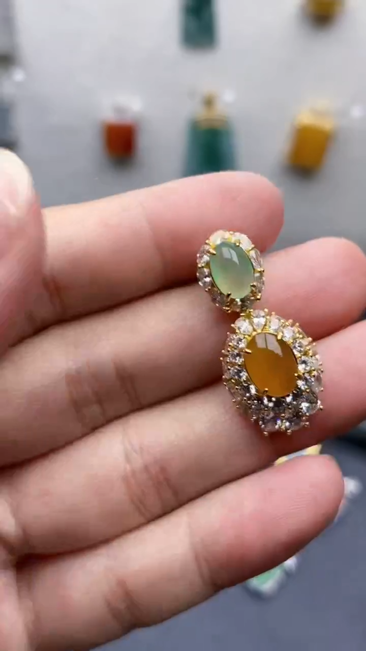 银S925镶嵌戒指翡翠1